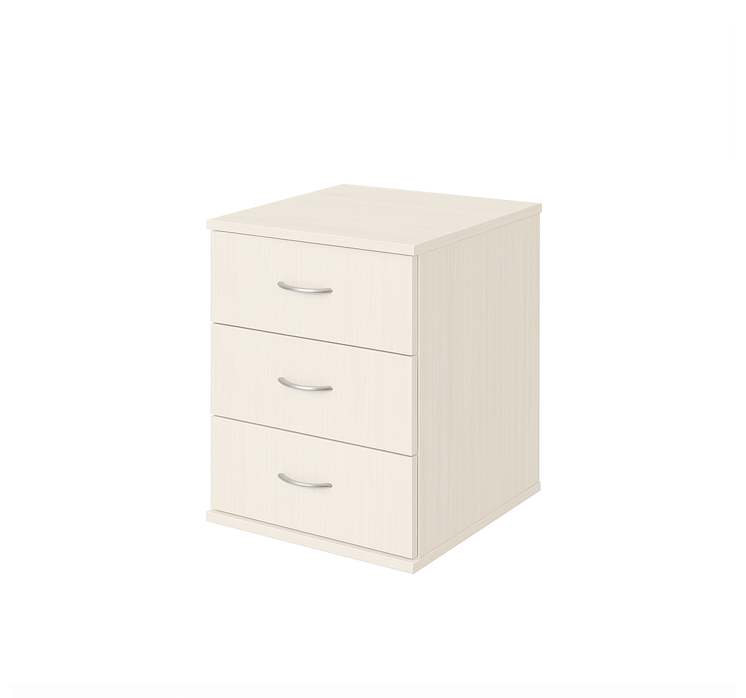 Тумбочка з 3-ма шухлядами на роликових направляючих, ЛЕЛЕКА, 403х403х596 мм.